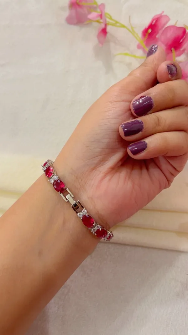 Red_Silver_Tone_Oval_Stone_Bracelet_for_Women