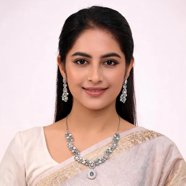 Silver_Tone_Stone_Necklace_Set_for_Women