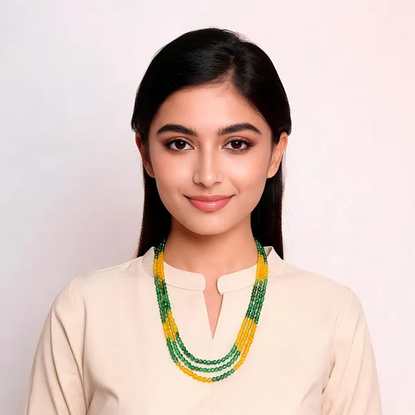 Green_And_Yellow_Beaded_Layered_Necklace_for_Women
