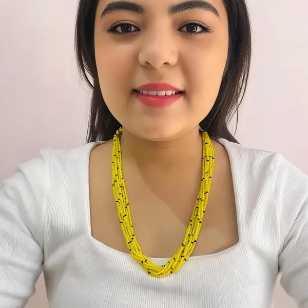 Yellow_Beaded_Multistrand_Necklace_for_Women
