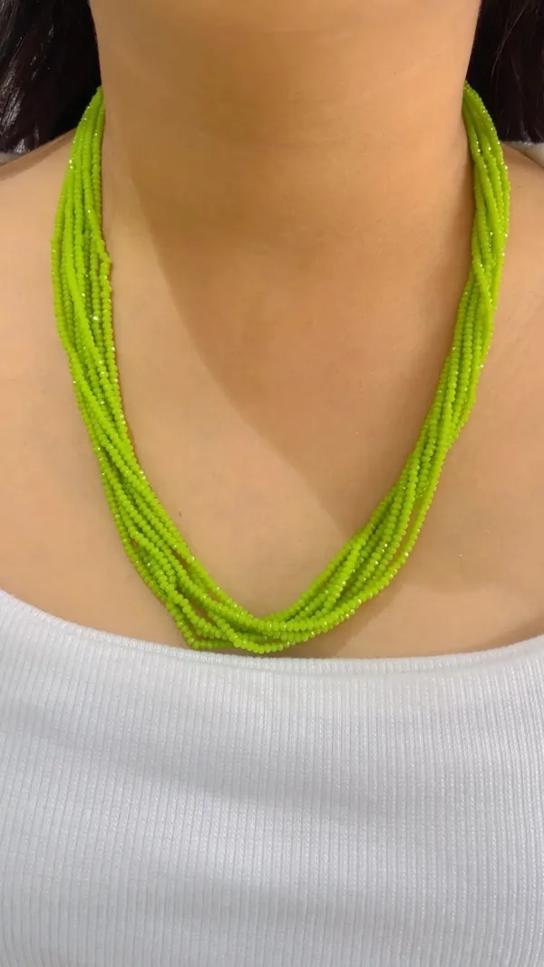 Green_Beaded_Multi-Strand_Necklace_for_Women