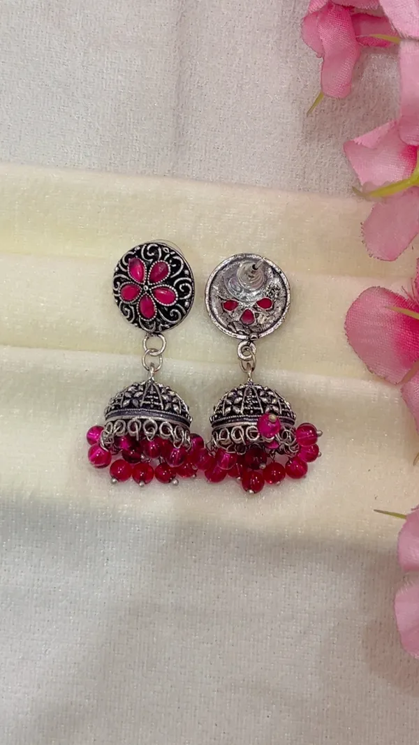 Silver_Tone_Floral_Jhumka_Earrings_for_Women