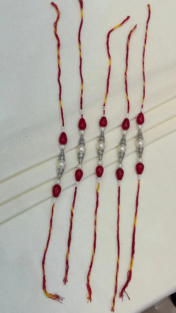 Red_Yellow_Thread_Beaded_Rakhi_Set_for_Brothers