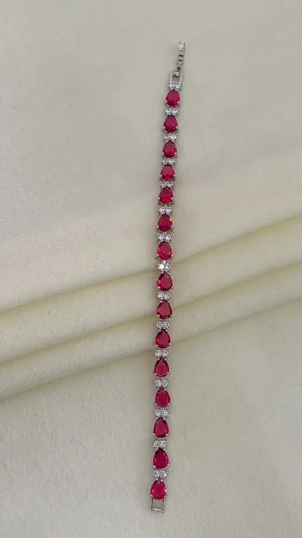 Silver-Tone_Red_Stone_Teardrop_Bracelet_for_Women