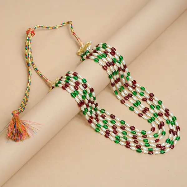 Red_Green_White_Beaded_Multistrand_Necklace_for_Women