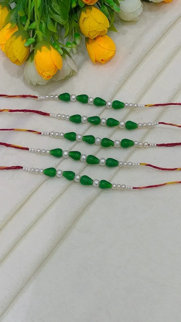Green_Beaded_Thread_Rakhi_for_Brothers