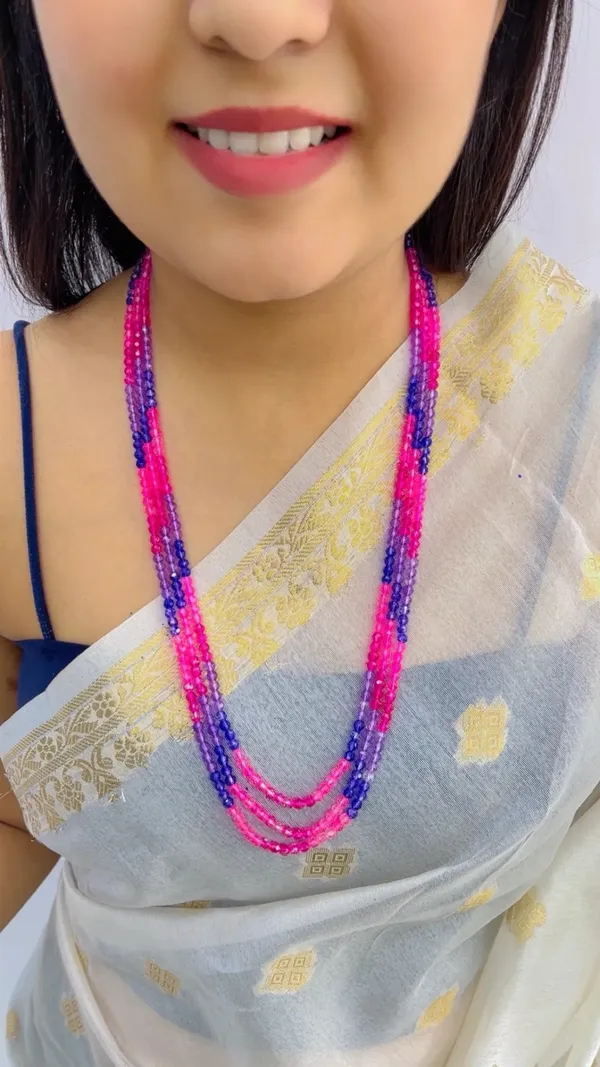 Pink_Purple_Beaded_Layered_Necklace_for_Women