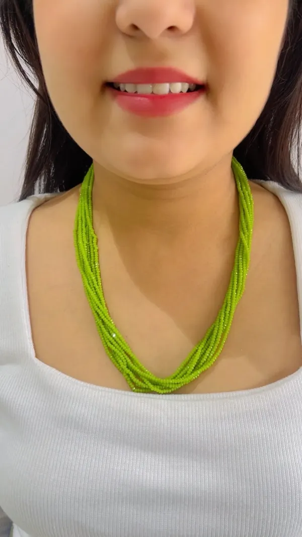 Green_Beaded_Multi-Strand_Necklace_for_Women