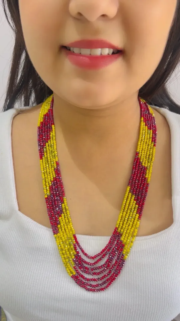 Yellow_Red_Beaded_Necklace_Set_for_Women