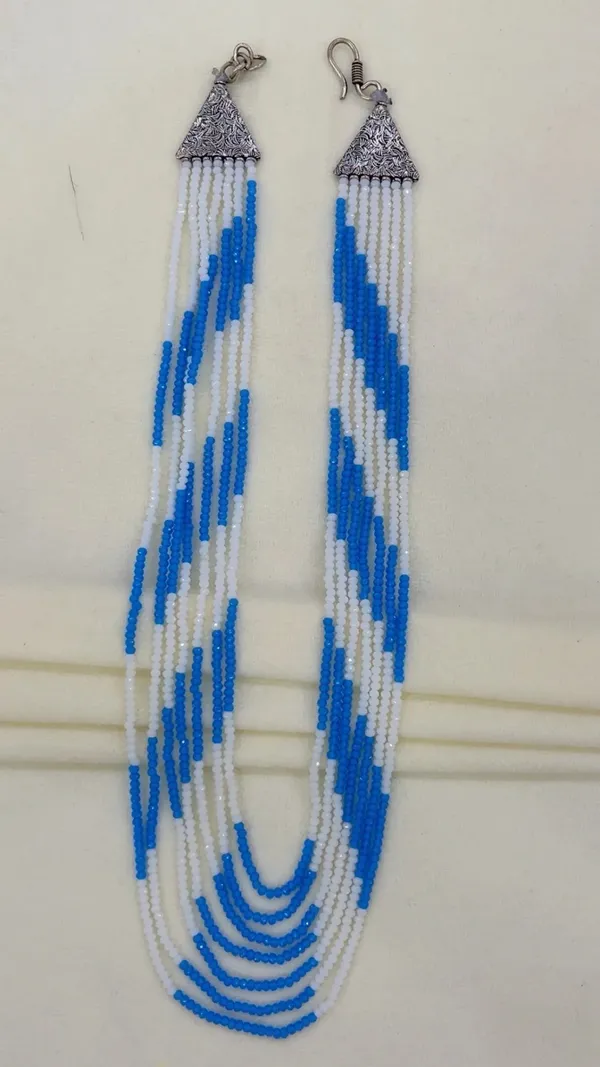 Blue_And_White_Beaded_Multi_Strand_Necklace_for_Women