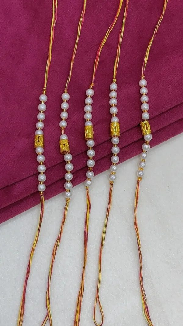 White_Pearl_Beaded_Rakhi_Set_For_Brothers