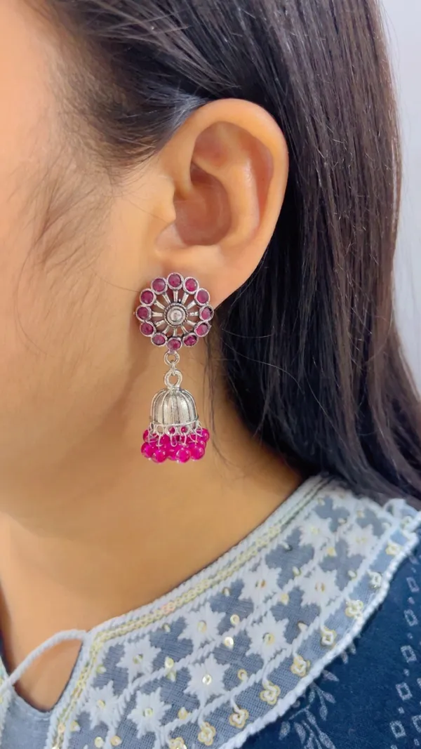 Silver_Tone_Pink_Stone_Jhumka_Earrings_for_Women