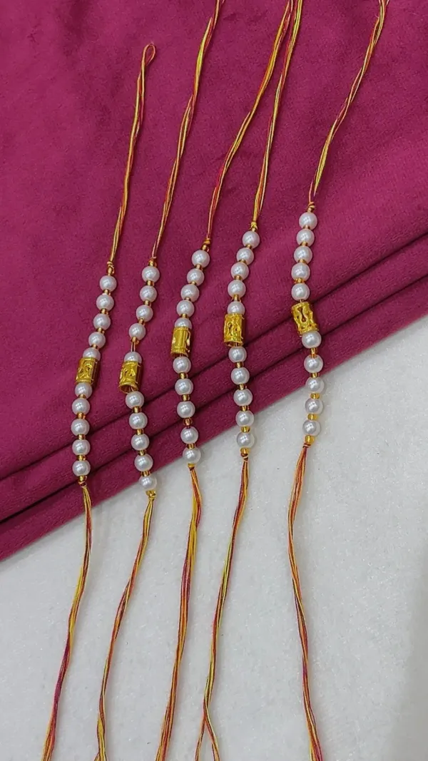 White_Pearl_Beaded_Rakhi_Set_For_Brothers