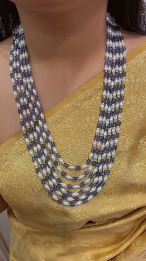 Blue_And_White_Beaded_Layered_Necklace_for_Women