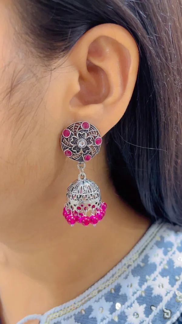 Silver_Oxidized_Stone_Studded_Jhumka_Earrings_for_Women