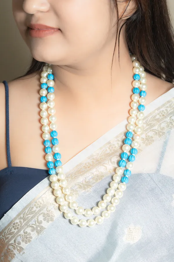 White_Beaded_Layered_Necklace_for_Women