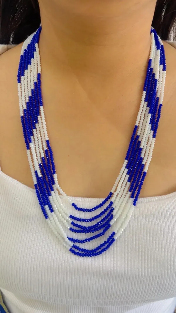 Blue_And_White_Beaded_Multi-Strand_Necklace_for_Women