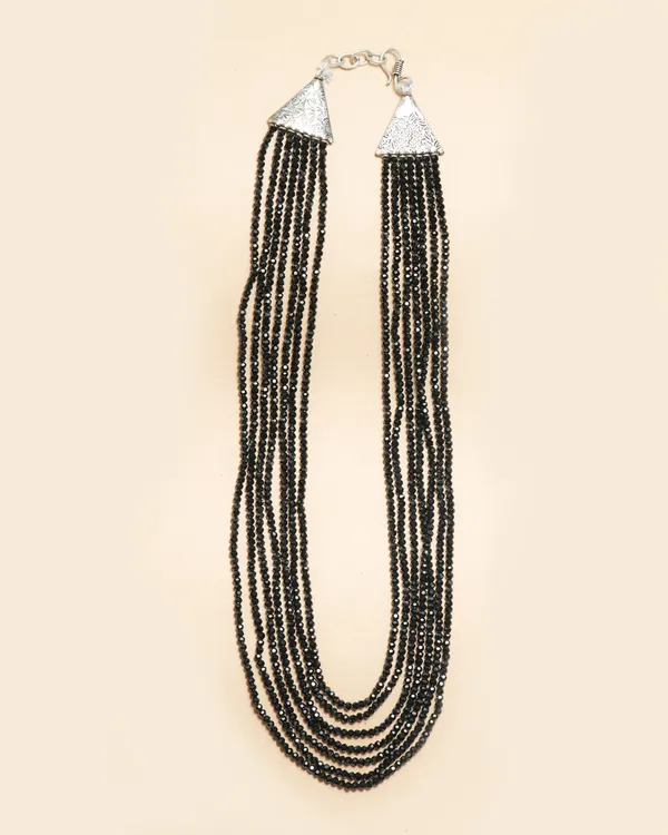 Black_Beaded_Multi-Strand_Necklace_for_Women