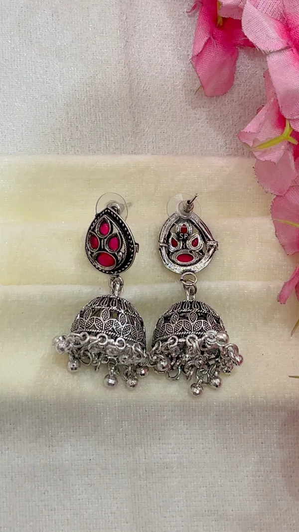 Silver_Tone_Red_Stone_Jhumka_Earrings_for_Women