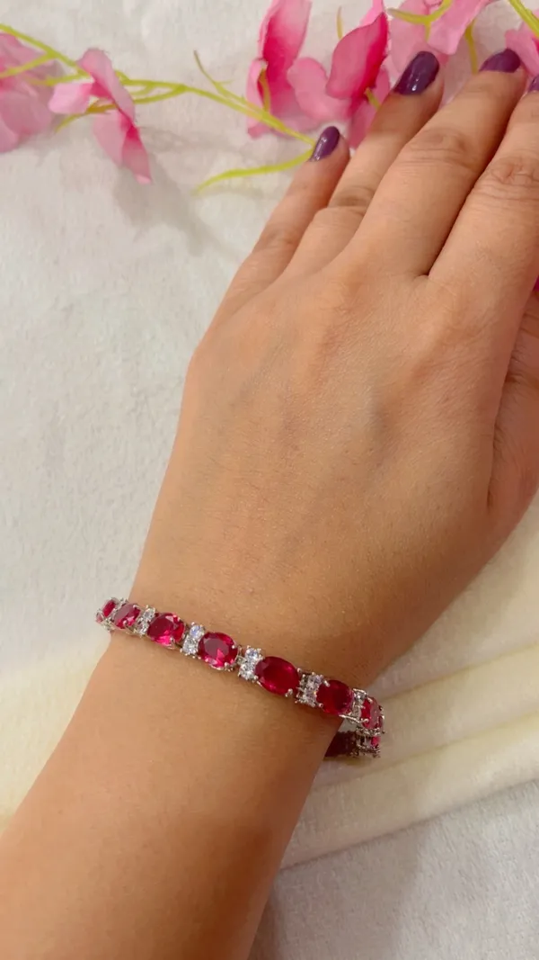 Red_Silver_Tone_Oval_Stone_Bracelet_for_Women