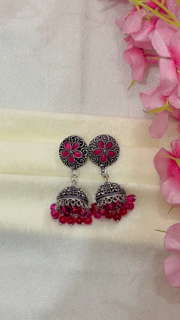 Silver_Tone_Floral_Jhumka_Earrings_for_Women