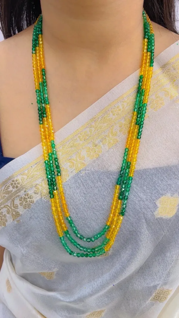 Green_And_Yellow_Beaded_Layered_Necklace_for_Women