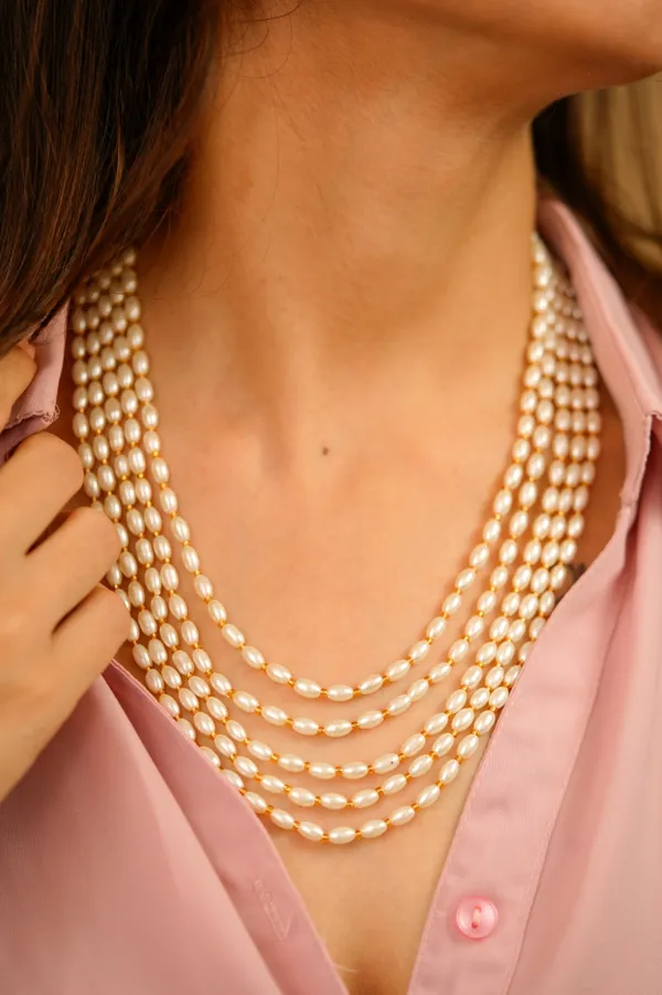White_Pearl_Multi_Strand_Necklace_for_Women