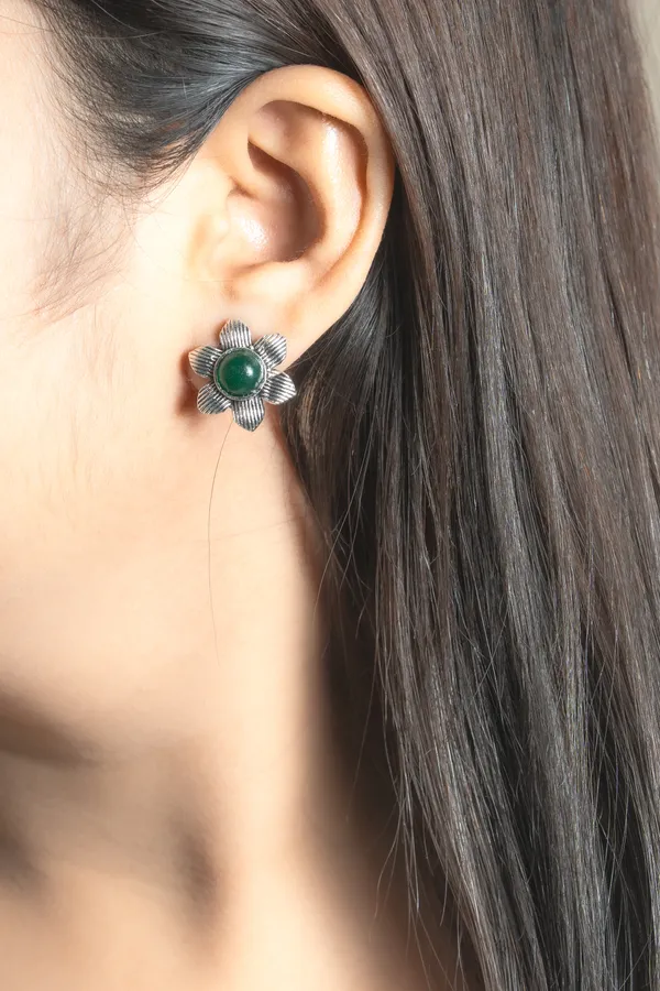 Green_Floral_Stud_Earrings_for_Women