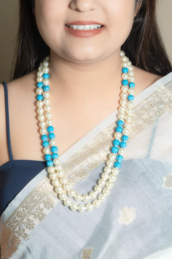 White_Beaded_Layered_Necklace_for_Women