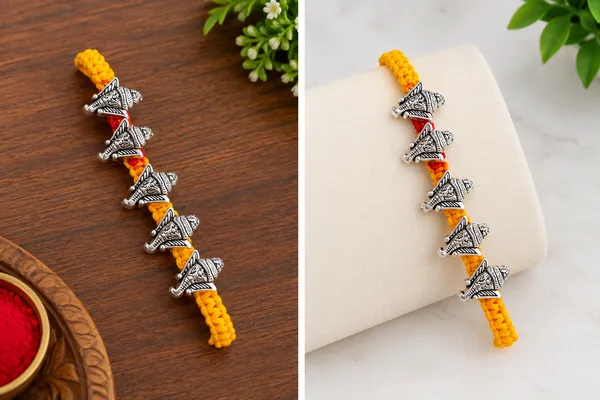 Yellow_Thread_Elephant_Charm_Rakhi_for_Brother