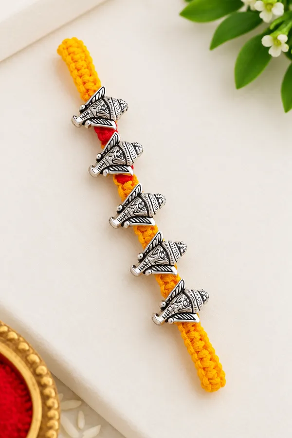 Yellow_Thread_Elephant_Charm_Rakhi_for_Brother