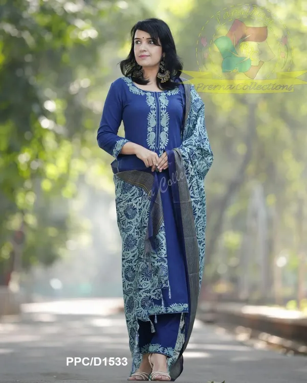 Cotton_Handloom_Kurti_Pant_With_Dupta_Carry