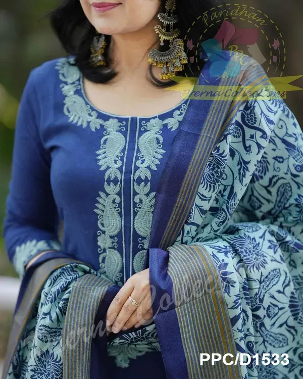 Cotton_Handloom_Kurti_Pant_With_Dupta_Carry