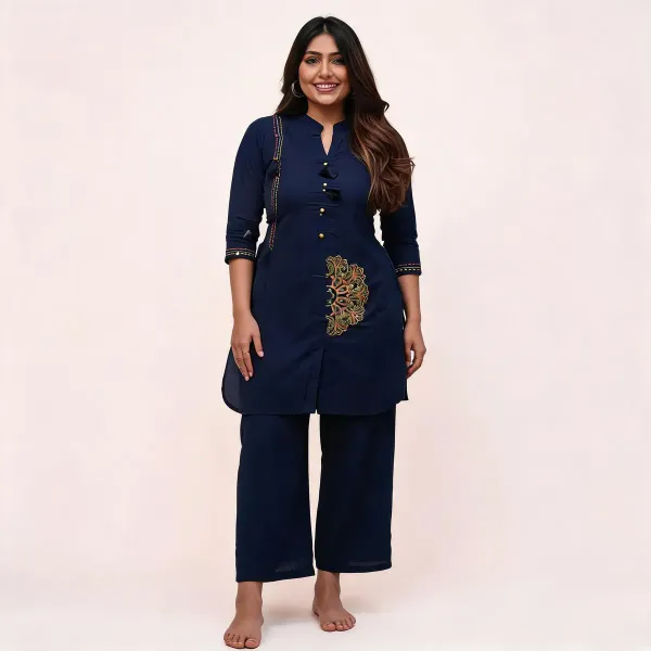 Blue_Cotton_Embroidered_Co_Ord_Set_For_Women