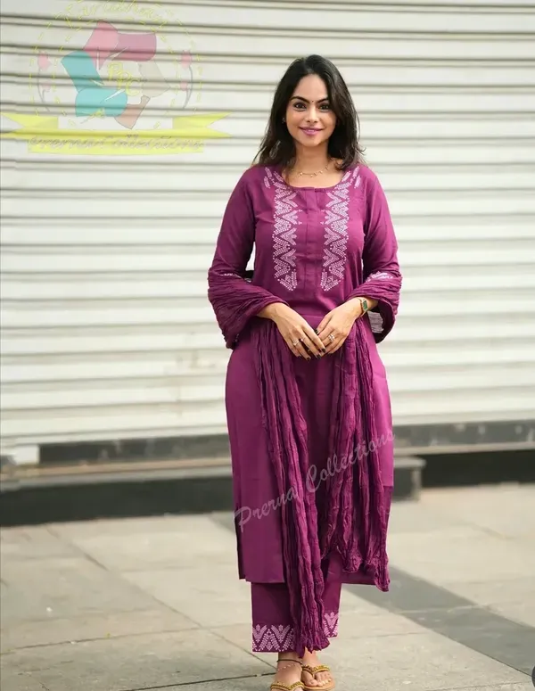 Cotton_Kurti_Pant_With_Dupta_Marun