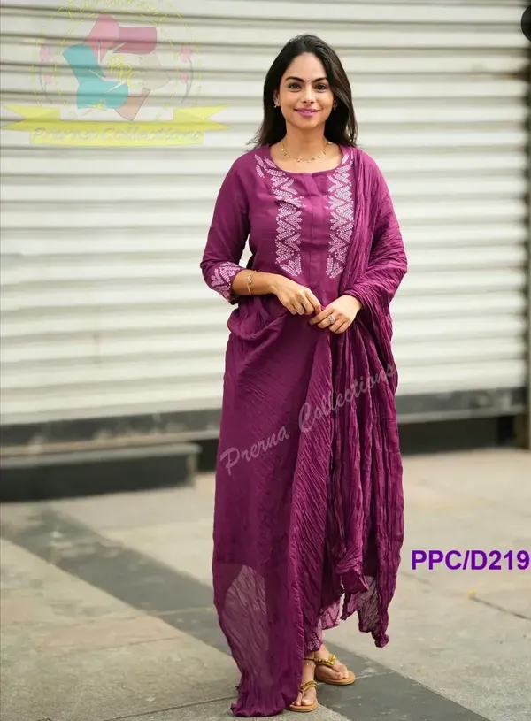 Cotton_Kurti_Pant_With_Dupta_Marun
