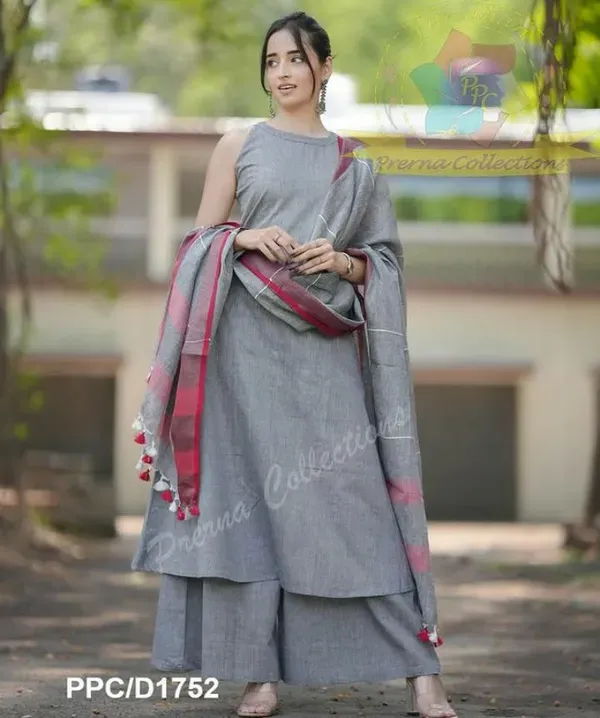 Khadi_Cotton_Hafe_Silvless_Gray