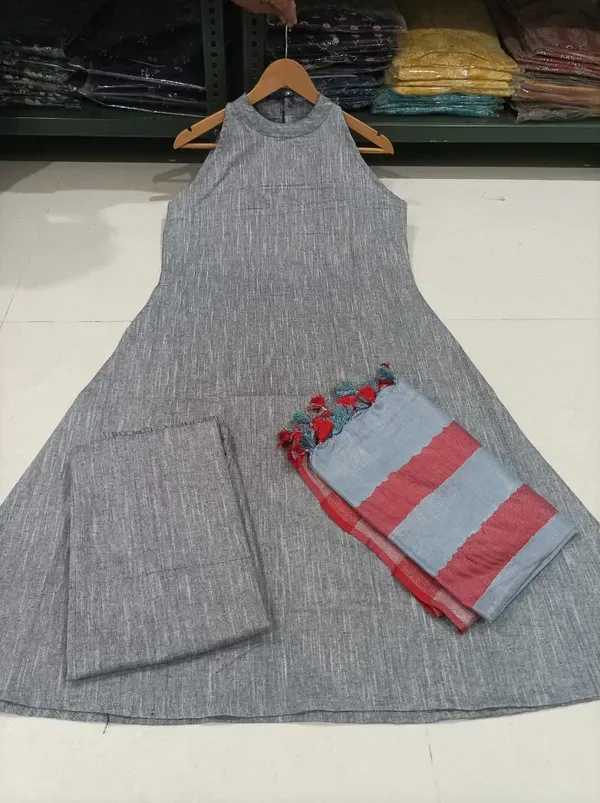 Khadi_Cotton_Hafe_Silvless_Gray