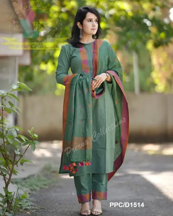 Cotton_Handloom_Kurti_Pant_With_Dupta