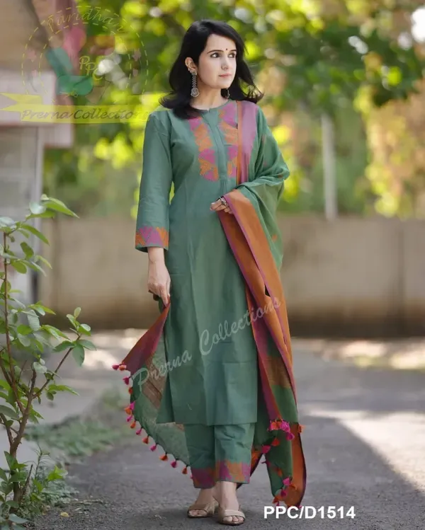 Cotton_Handloom_Kurti_Pant_With_Dupta