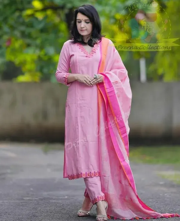 Cotton_Handloom_Kurti_Pant_Pink