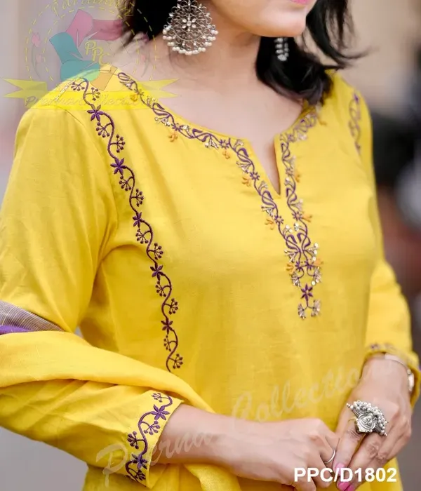 Yellow_Kurti_Pant_With_Dupatta_Pcc