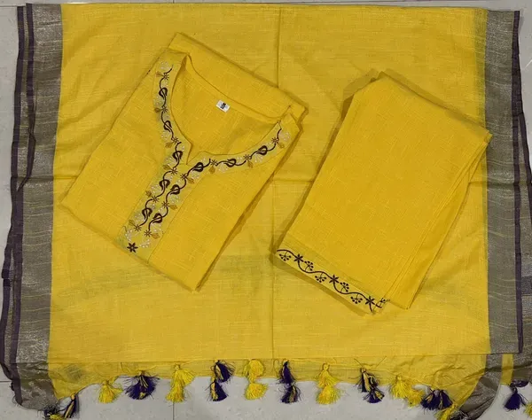 Yellow_Kurti_Pant_With_Dupatta_Pcc