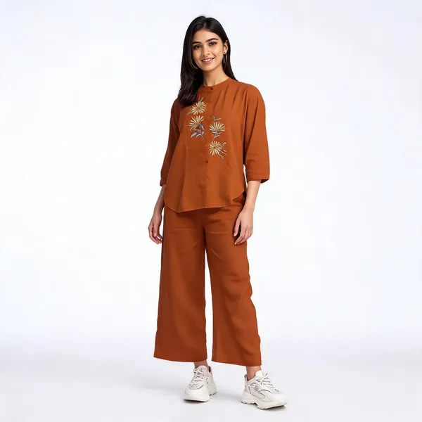 Brown_Cotton_Flex_Loose_Fit_Co-Ord_Set_For_Women