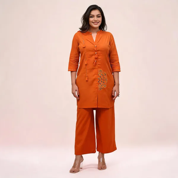Rust_Cotton_Embroidered_Co-Ord_Set_For_Women