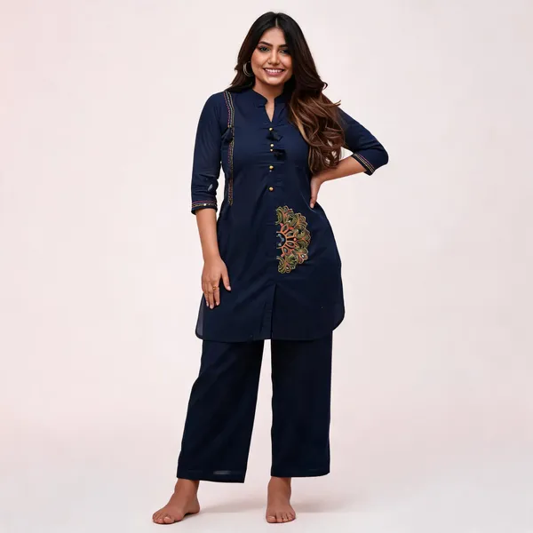 Blue_Cotton_Embroidered_Co-Ord_Set_For_Women