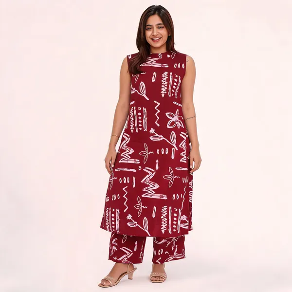 Red_Cotton_Floral_Printed_Co-Ord_Set_For_Women