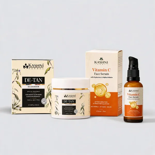 Kashni_Herbal_De_Tan_Cleanser_And_Vitamin_C_Serum_Skincare_Set