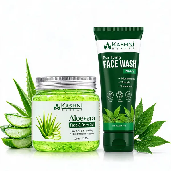 Kashni_Herbal_Aloe_Vera_Gel_And_Neem_Face_Wash_Skincare_Set