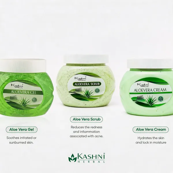 Kashni_Herbal_Aloe_Vera_Gel_Scrub_And_Cream_Skincare_Set